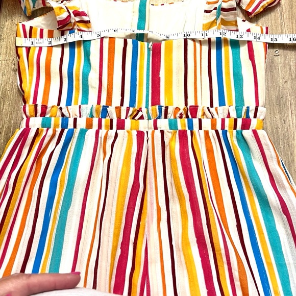 Anthropologie Tularosa Stripe Ruffle Strap and Hem Jumpsuit EUC Boho Size S - Picture 9 of 15